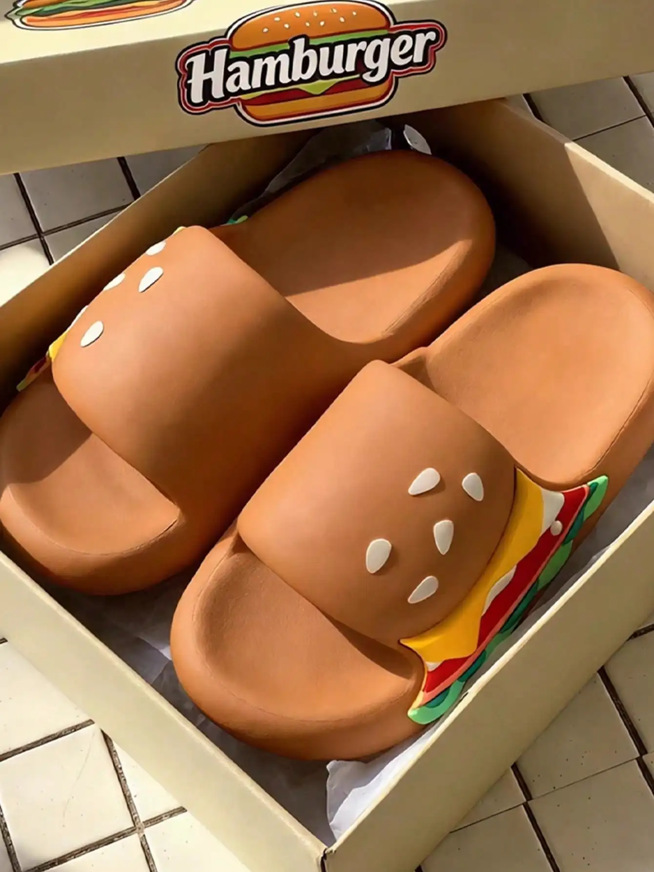 Women House BathSlippers Casual Cute Lovely Cartoon Hamburger Cat Capybara Summer Indoor Non-slip Soft Soles Comfy Home Female
