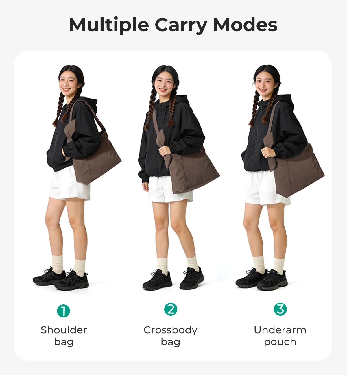 BAGSMART Women Large Capacity Crossbody Bag Casual Shoulder Handbag Waterproof Travel Bag Multi-Function Overnight Shoulder Bag
