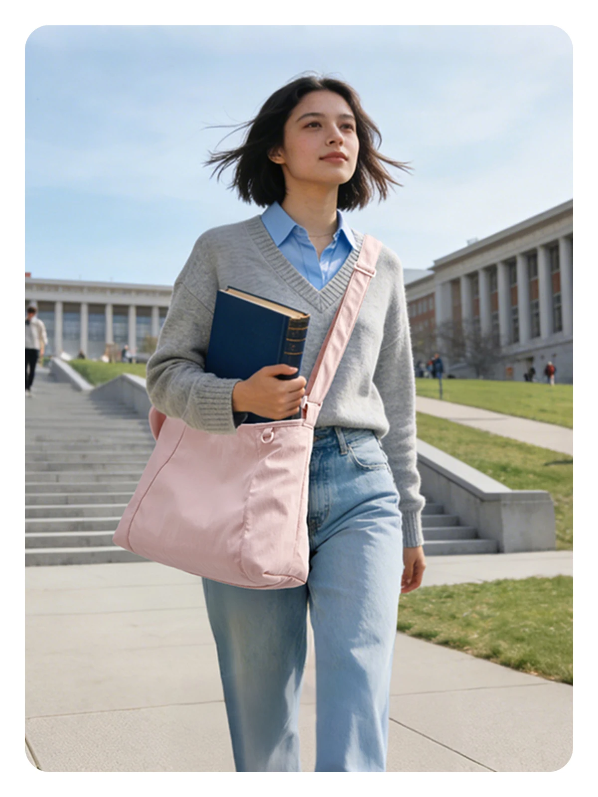 BAGSMART Women Large Capacity Crossbody Bag Casual Shoulder Handbag Waterproof Travel Bag Multi-Function Overnight Shoulder Bag
