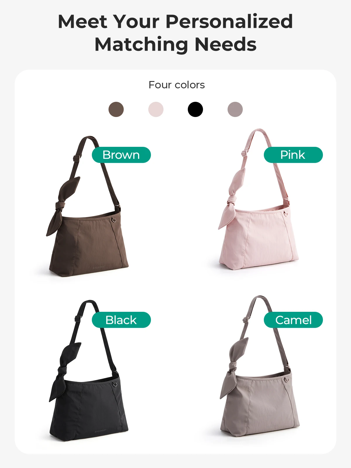 BAGSMART Women Large Capacity Crossbody Bag Casual Shoulder Handbag Waterproof Travel Bag Multi-Function Overnight Shoulder Bag