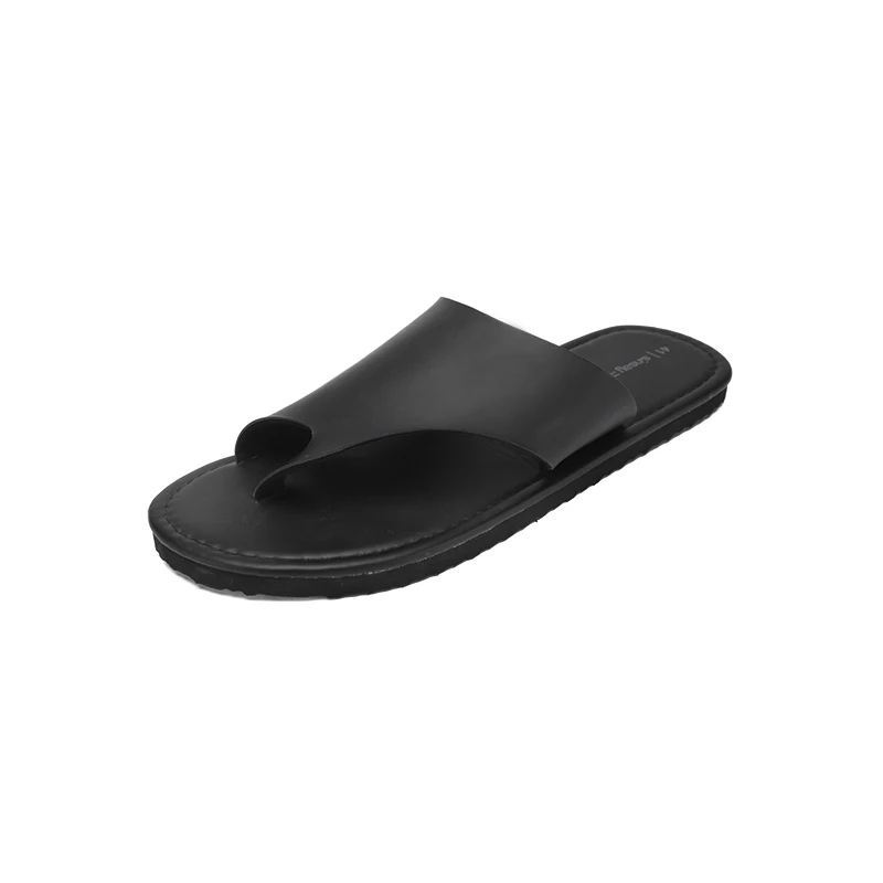 High Quality Mens Slippers Fashion Flip Flops Leather Breathable Sandals Non-slip Casual Footwear Lightweight Clogs Roman Flats