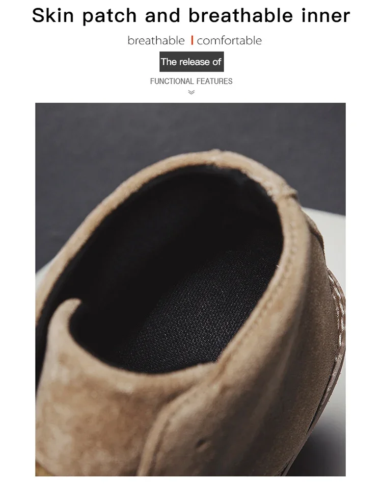 Fashion Brown Chelsea Boots Men British Style High Top Suede Leather Shoes For Men Lace-up Pointed Toe Design Men's Ankle Boot