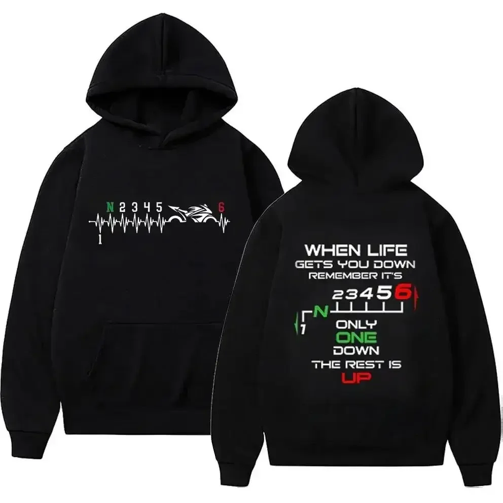 Men's Hoodies male Pullover Clothing Oversized Sweatshirts 1N23456 Motorcycle Gear Biker Heartbeat Print Graphic Women Tracksuit