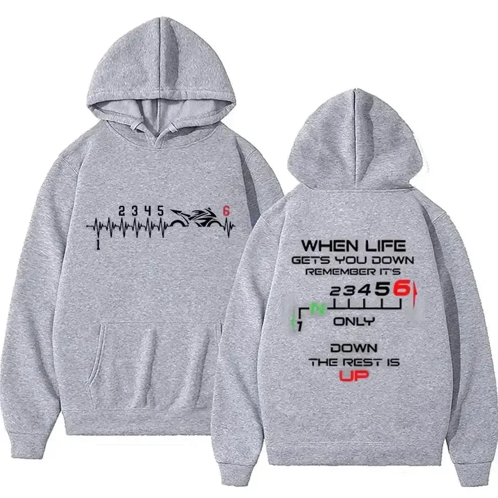 Men's Hoodies male Pullover Clothing Oversized Sweatshirts 1N23456 Motorcycle Gear Biker Heartbeat Print Graphic Women Tracksuit