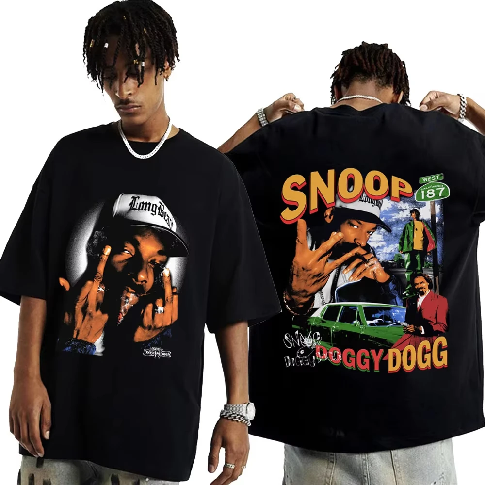 Hot Sale Rapper Snoop Dogg Graphic T-Shirt, Men's Hip Hop Fashion Funny Tee, Summer Unisex Streetwear Oversized T-Shirt