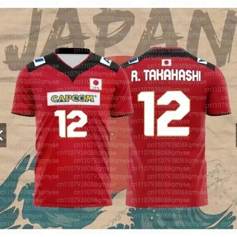 Japanese Volleyball Suit Parent Child Wear R. Takahashi 21 Ishikawa 14 Sports and Leisure Breathable Quick Drying Loose T-shirt
