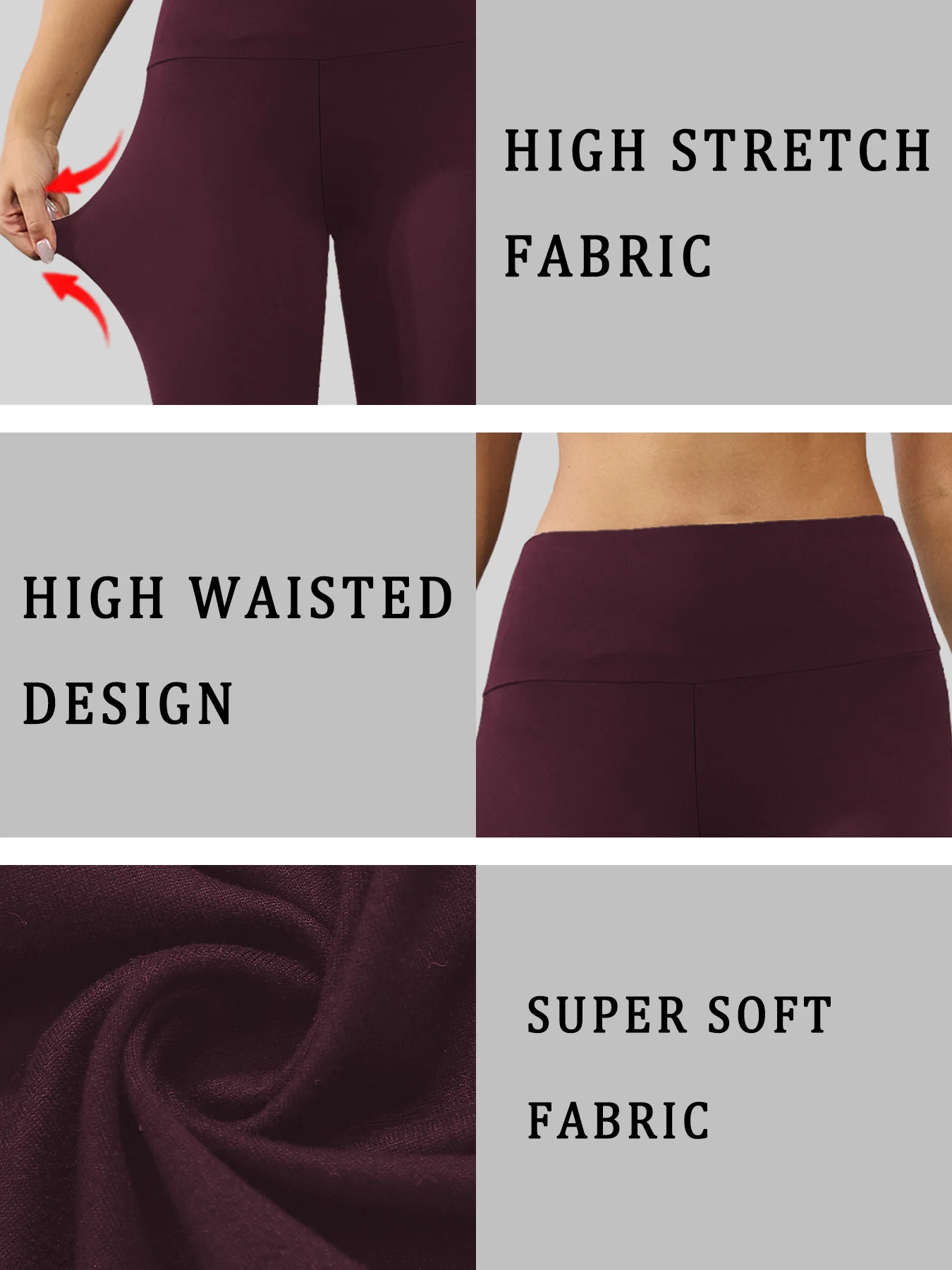 High Waisted Comfort Leggings - Women's Super Soft Tummy Control Fit for Yoga Running Workout and Daily Life