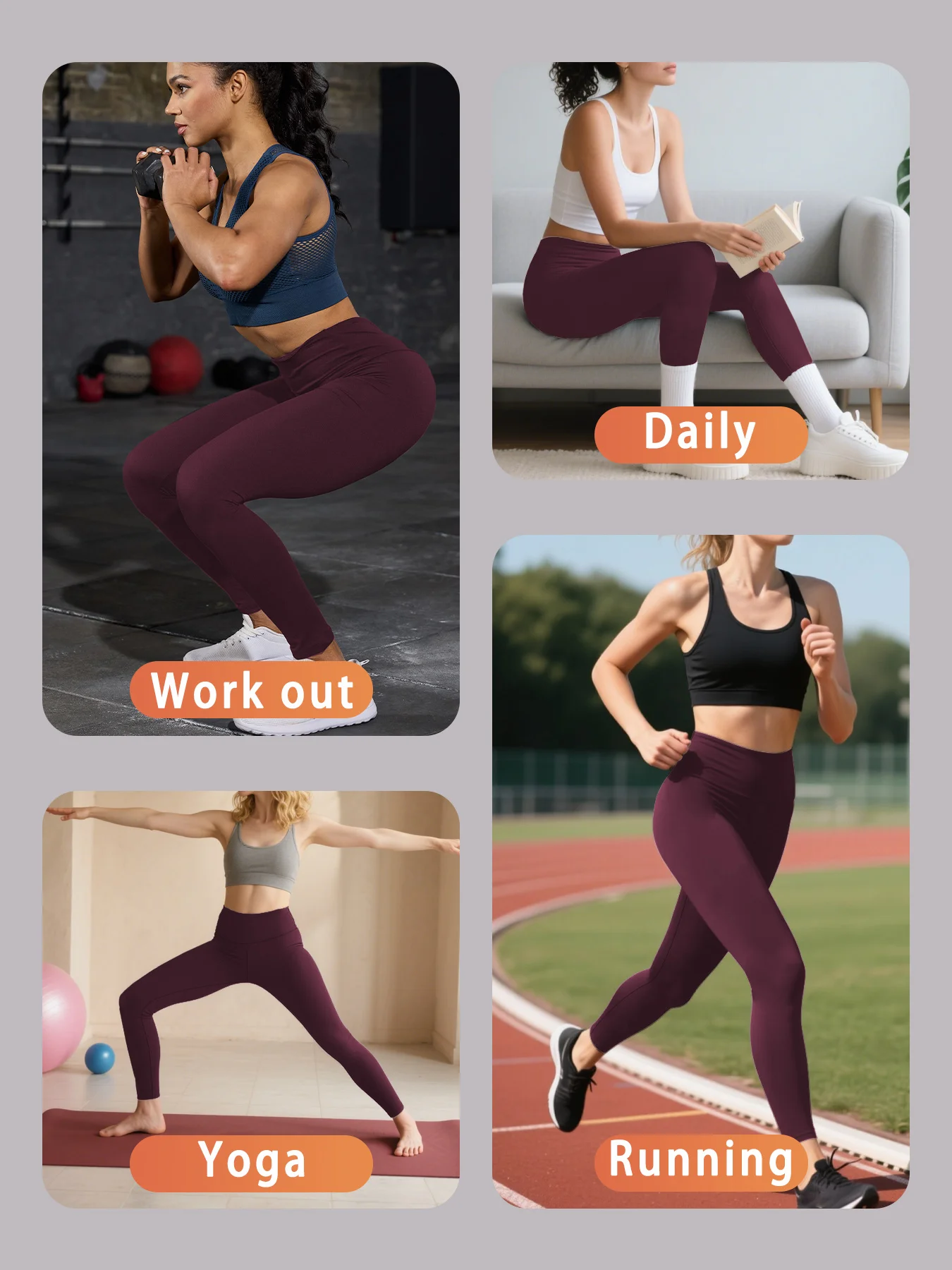 High Waisted Comfort Leggings - Women's Super Soft Tummy Control Fit for Yoga Running Workout and Daily Life