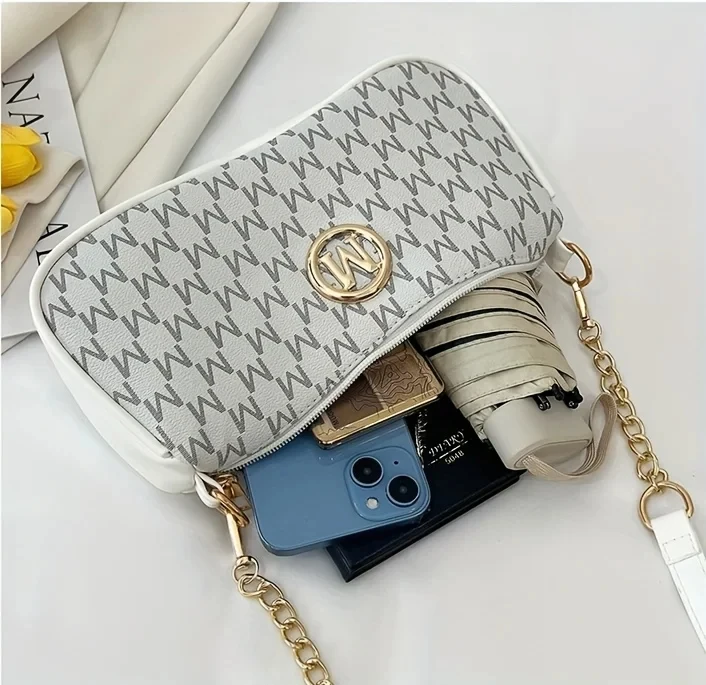 Trendy Women's Commuter Shoulder Bag with Belt Decoration Retro Underarm Handbag