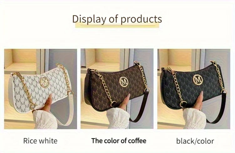Trendy Women's Commuter Shoulder Bag with Belt Decoration Retro Underarm Handbag