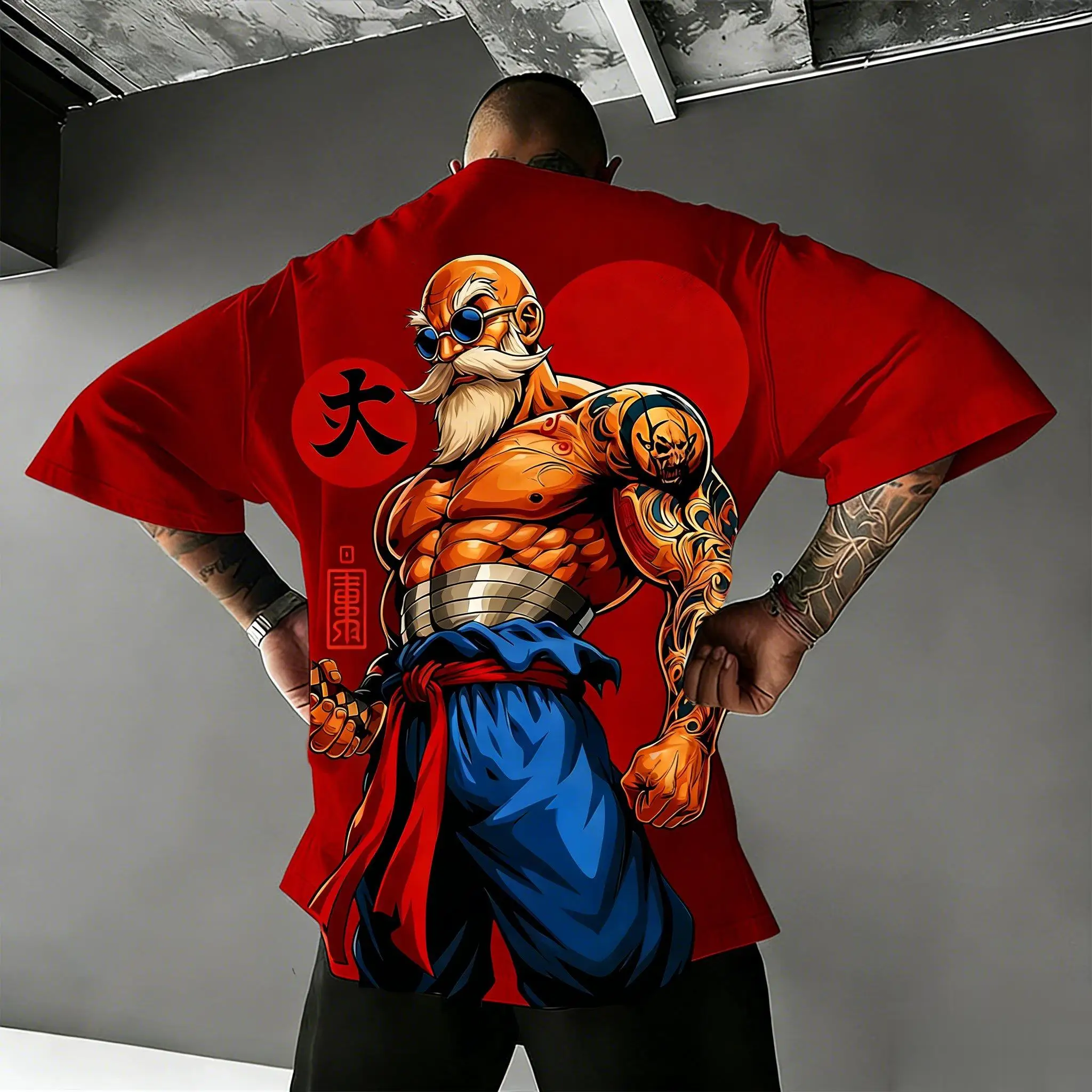 2026 Summer Dragon Ball Retro Pure Cotton Fitness T-shirt Men's Oversized Short-sleeved Family Unisex Children's Casual Shirt