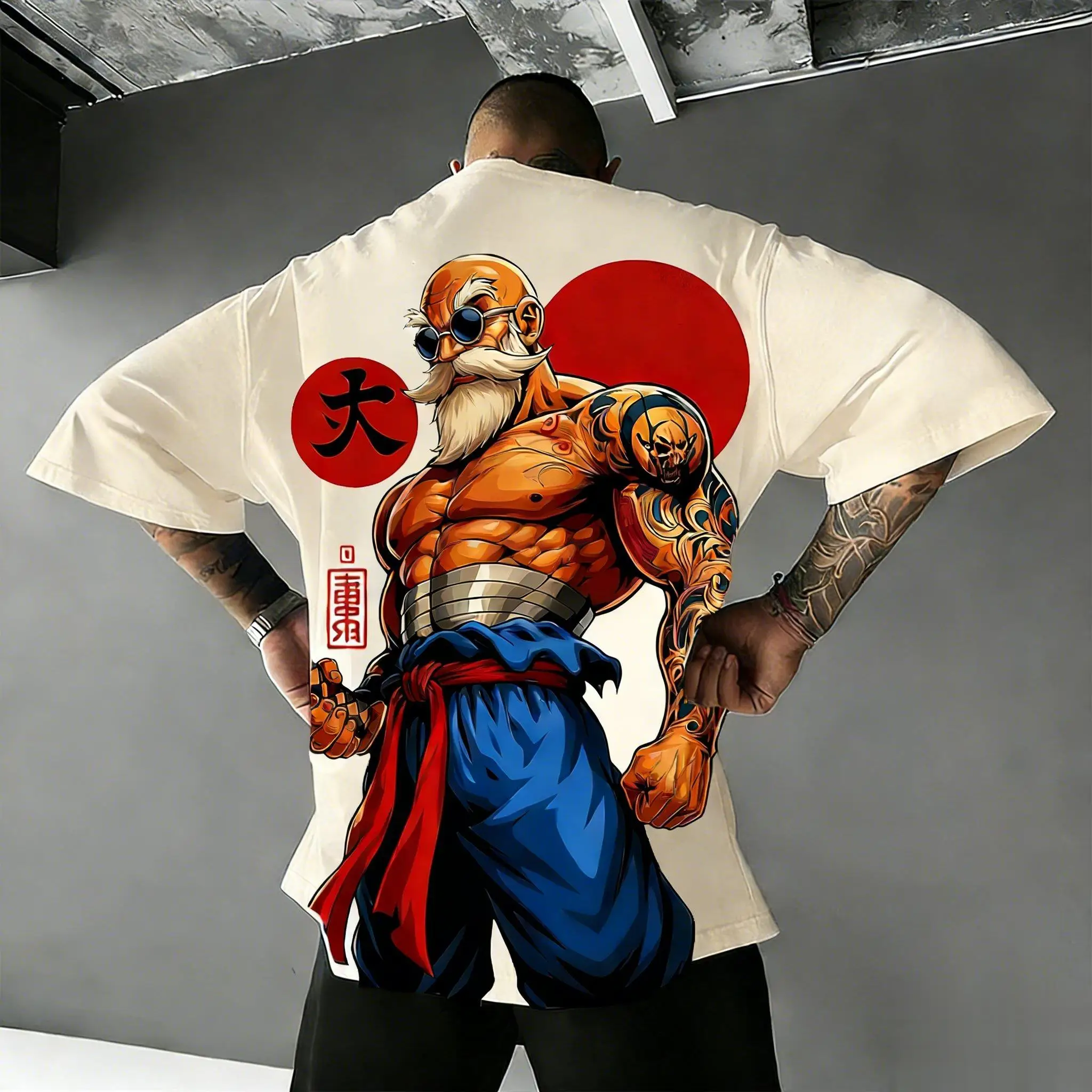 2026 Summer Dragon Ball Retro Pure Cotton Fitness T-shirt Men's Oversized Short-sleeved Family Unisex Children's Casual Shirt
