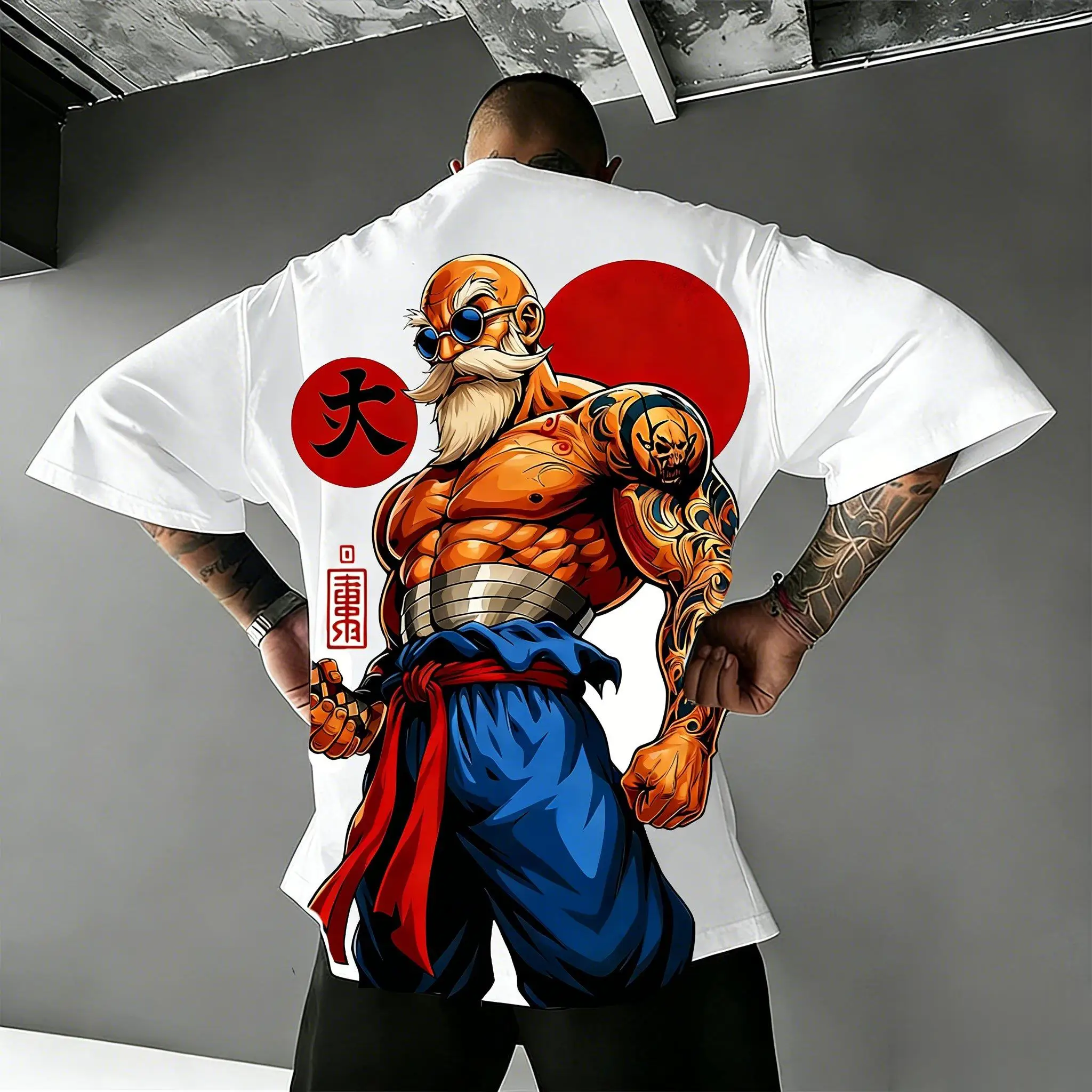2026 Summer Dragon Ball Retro Pure Cotton Fitness T-shirt Men's Oversized Short-sleeved Family Unisex Children's Casual Shirt