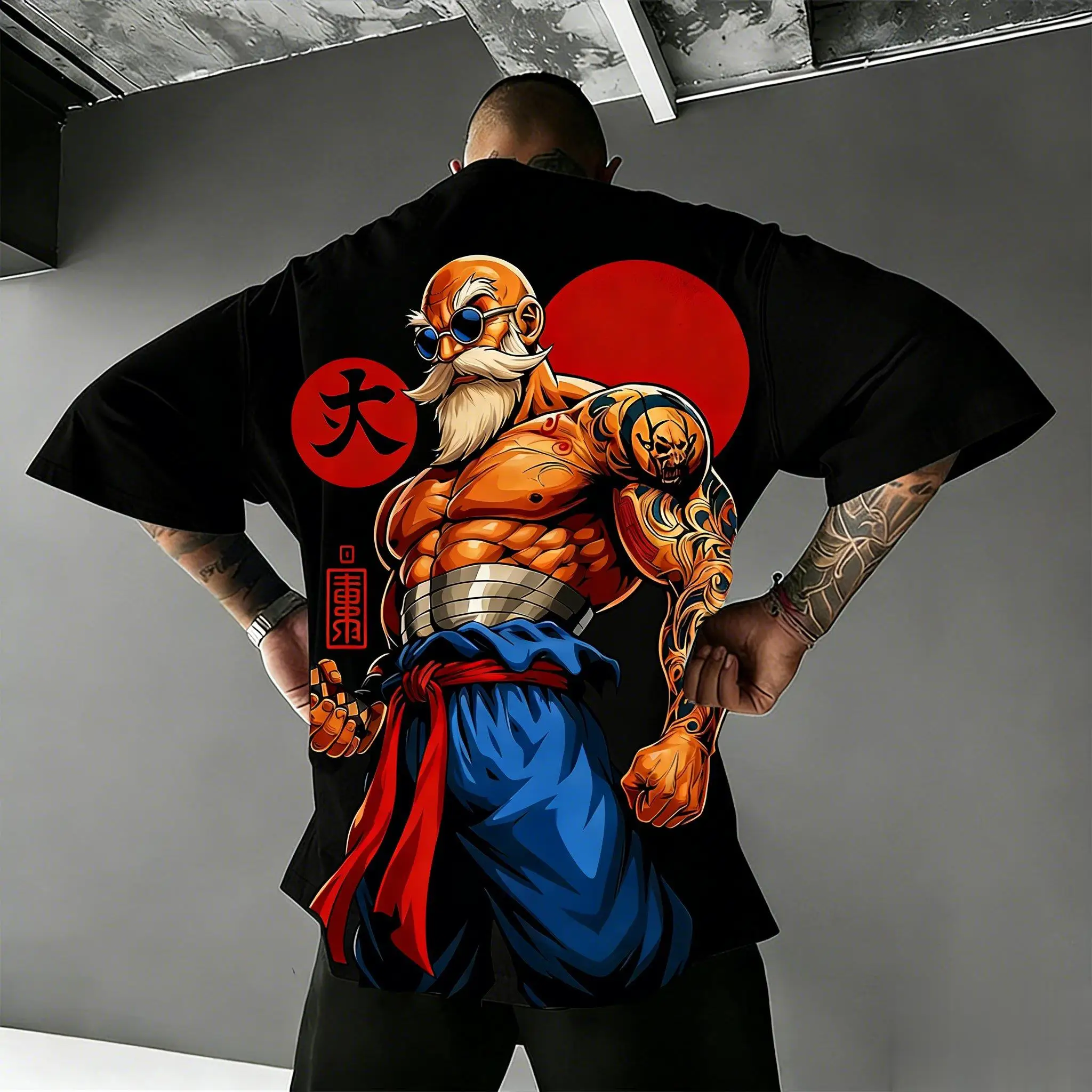 2026 Summer Dragon Ball Retro Pure Cotton Fitness T-shirt Men's Oversized Short-sleeved Family Unisex Children's Casual Shirt