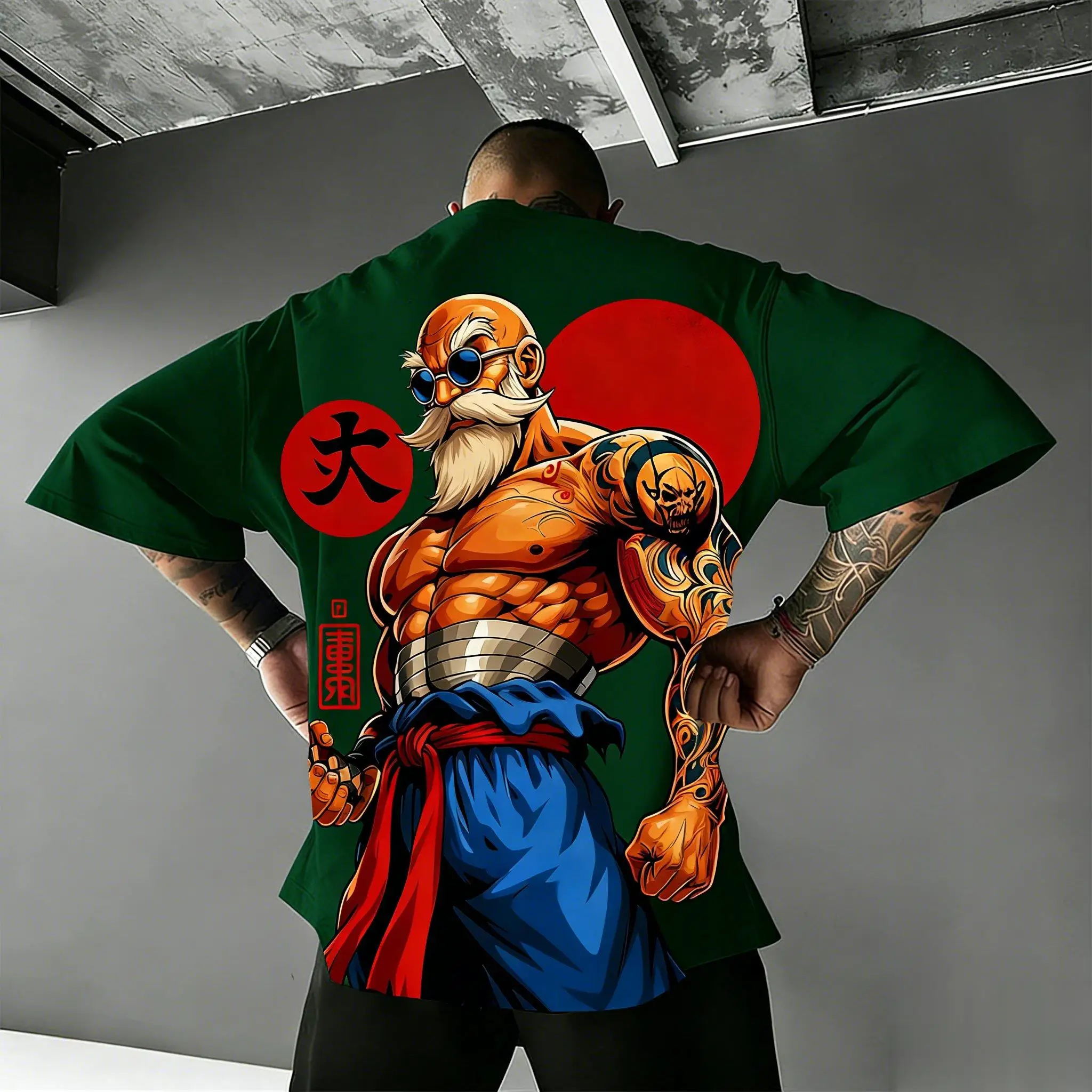 2026 Summer Dragon Ball Retro Pure Cotton Fitness T-shirt Men's Oversized Short-sleeved Family Unisex Children's Casual Shirt