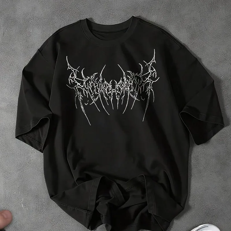 Men's Dark Gothic Style Summer New Retro Unisex Casual Fashion Y2K T-shirt