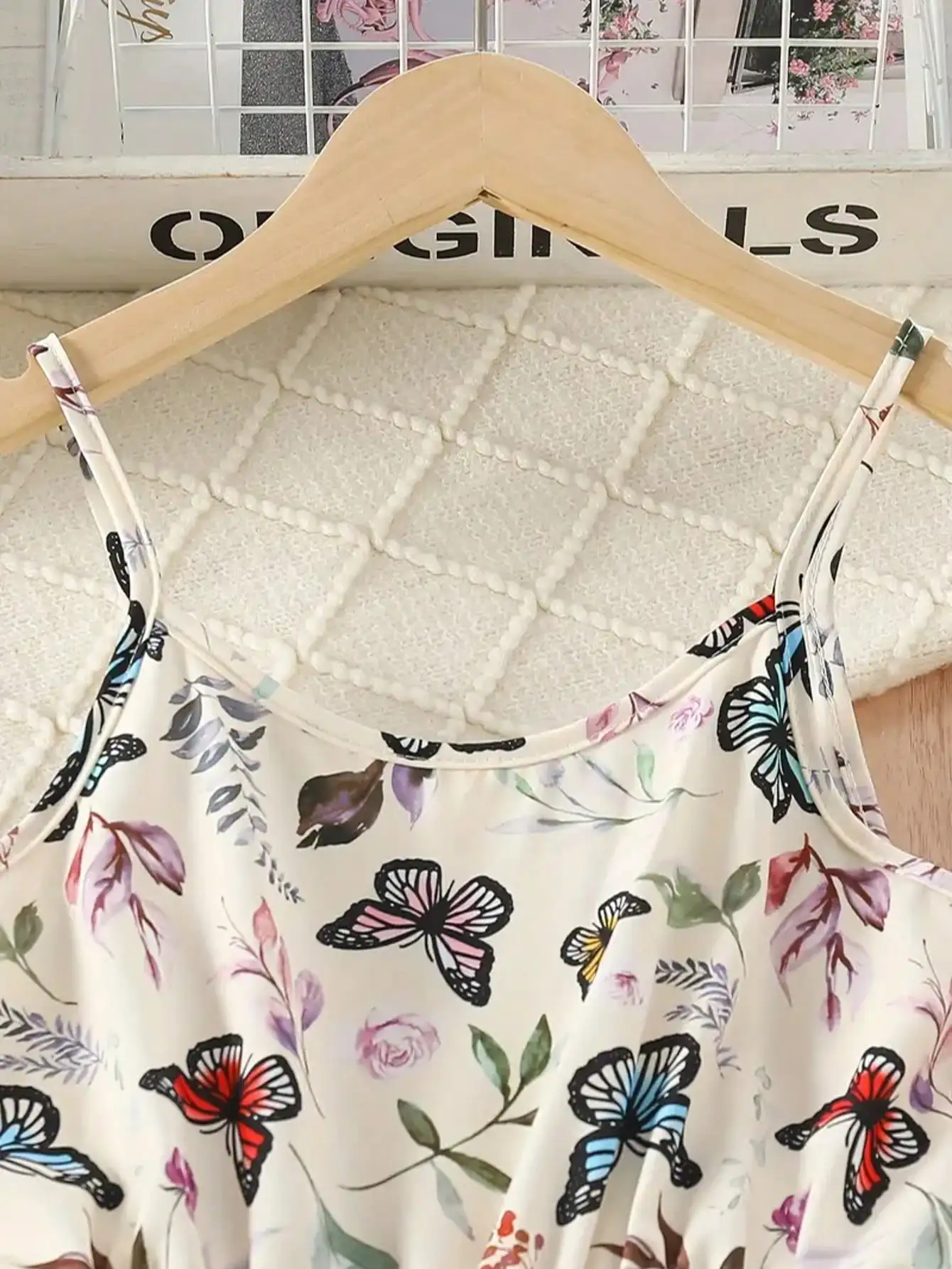 Girl's Summer Leaf Print Sleeveless Jumpsuit - Casual Stretch Polyester Blend, Off Shoulder Design, Knee Length, Beach Skirt