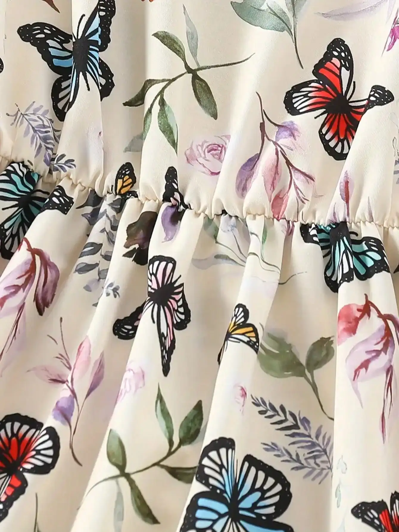 Girl's Summer Leaf Print Sleeveless Jumpsuit - Casual Stretch Polyester Blend, Off Shoulder Design, Knee Length, Beach Skirt