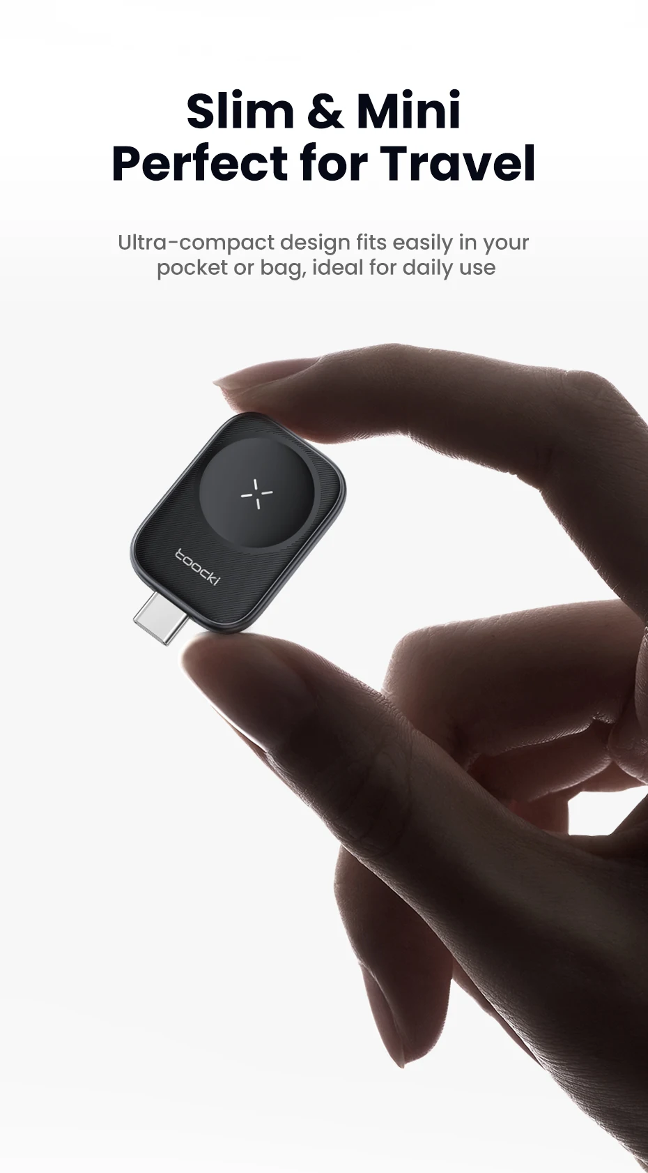 Toocki TW13 2.5W Wireless Charger for iWatch S1-S11 SE 2-3 Ultra 1-3 Portable Type C Magnetic Wireless Charger for Apple Watch