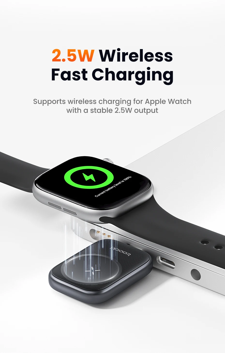 Toocki TW13 2.5W Wireless Charger for iWatch S1-S11 SE 2-3 Ultra 1-3 Portable Type C Magnetic Wireless Charger for Apple Watch