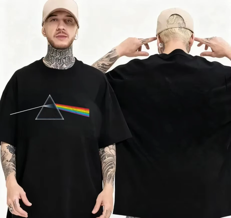 Pink Floyd Dark Side of The Moon Album Graphic Print Men's and Women's Loose Short Sleeved T-shirt Casual Luxury Clothing 2026