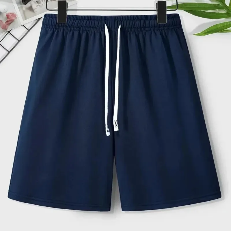 Men's Solid Color Drawstring Waist Casual Versatile Shorts Summer New Y2K Unisex Sports Streetwear