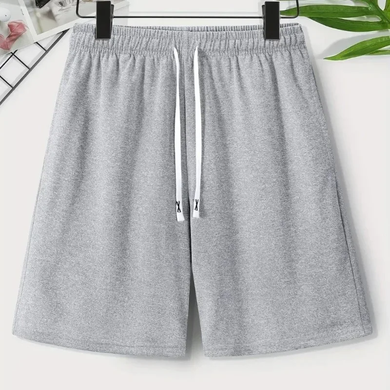 Men's Solid Color Drawstring Waist Casual Versatile Shorts Summer New Y2K Unisex Sports Streetwear