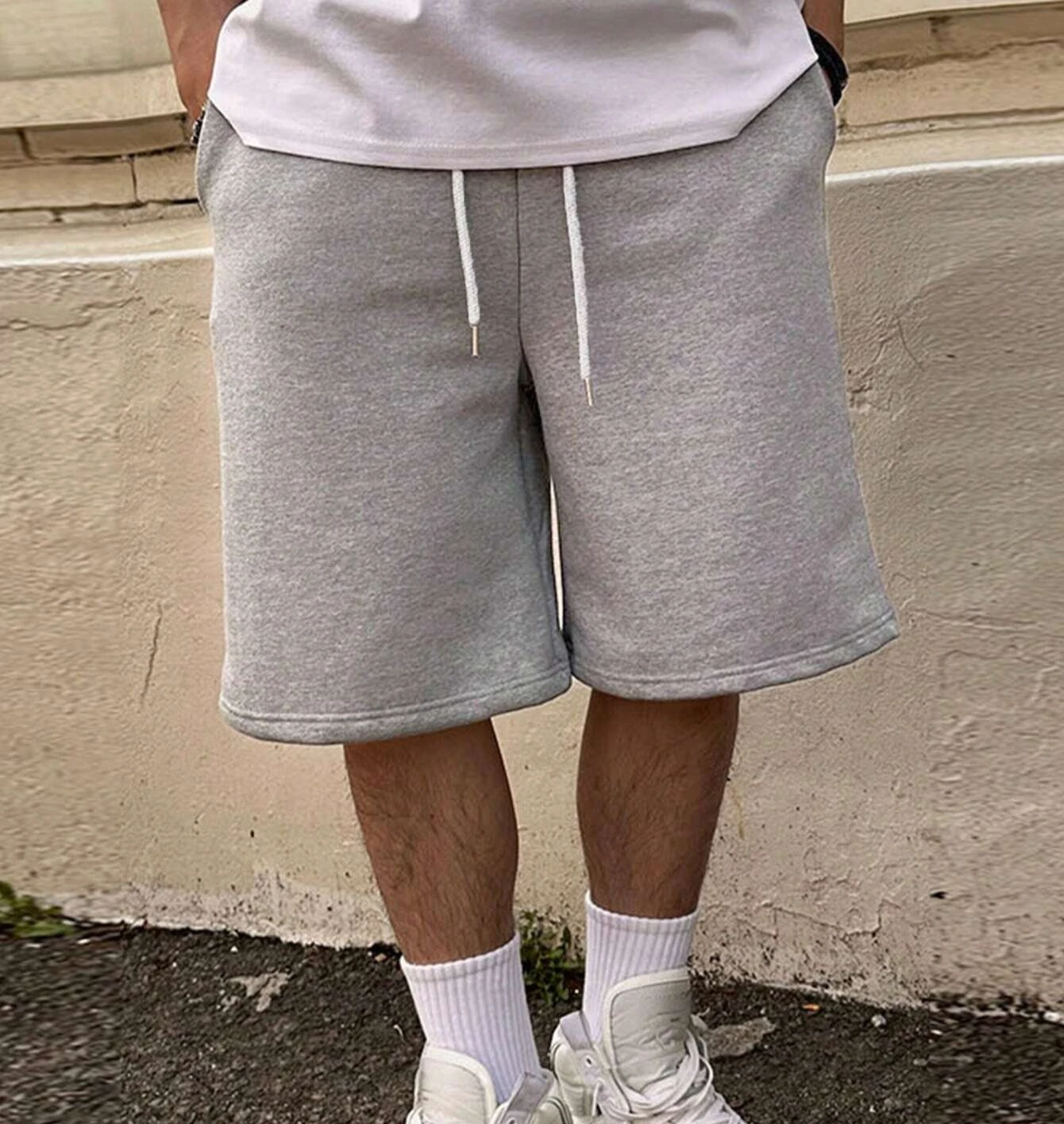Men's all-season solid color simple casual loose shorts, men's jogging pants, pure cotton casual comfortable sports pants