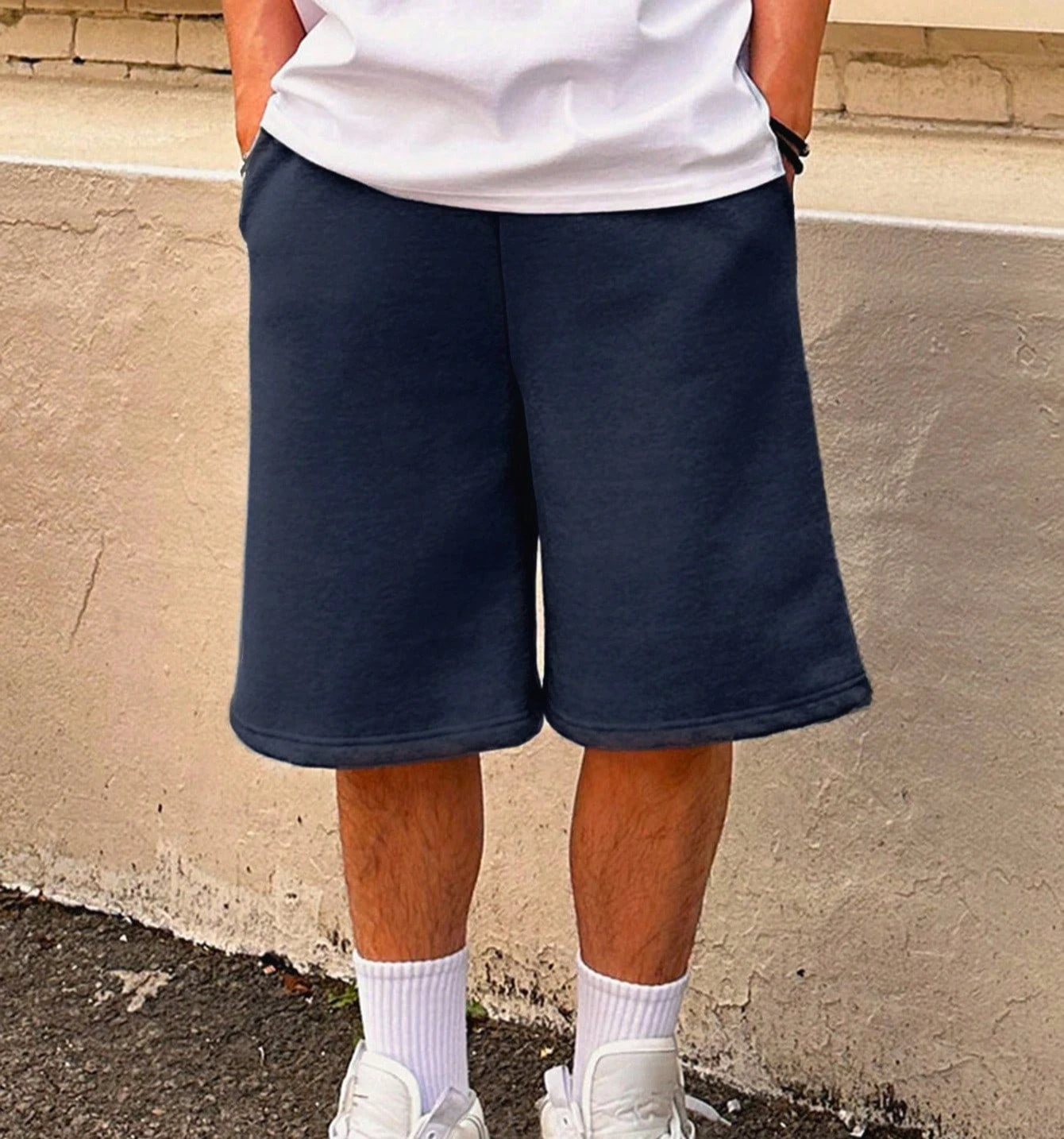 Men's all-season solid color simple casual loose shorts, men's jogging pants, pure cotton casual comfortable sports pants