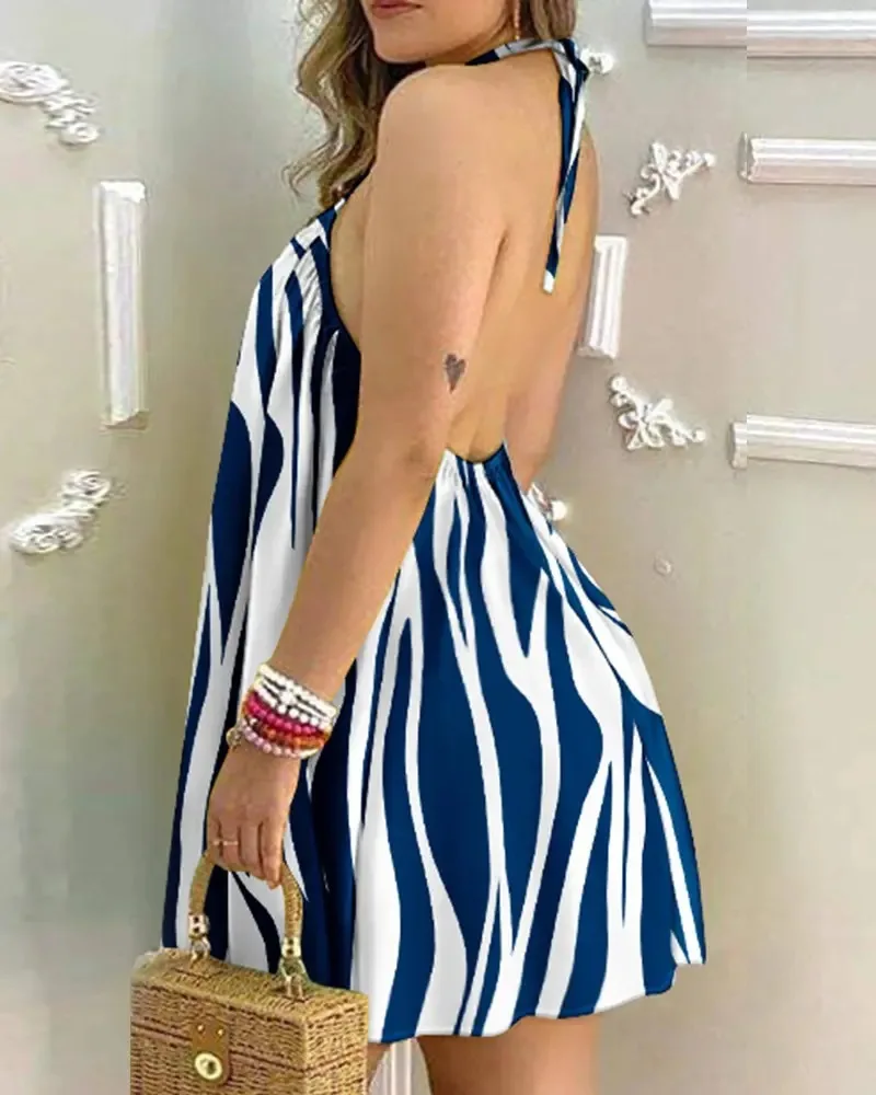 Women's 2026 Summer Off-Shoulder Tie-Up Dress – Loose Fit Print Maxi Dress, Sexy Vacation Beach Dress