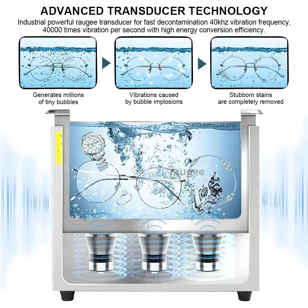 Ultrasonic Cleaner 40KHZ Home Ultrasound Cleaning Machine For Jewelry Glasses Washing Bath Watches Denture Ultrasonic Cleaner