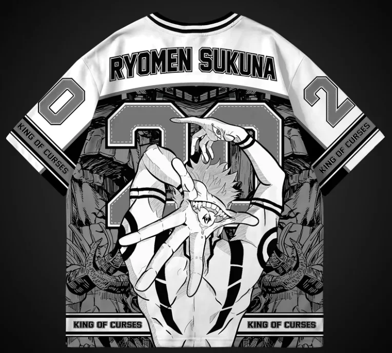Latest Jujutsu Kaisen Jerseys for Boys, Girls, and Children; American Football Uniforms; Anime Merchandise; Short-sleeved Shirts