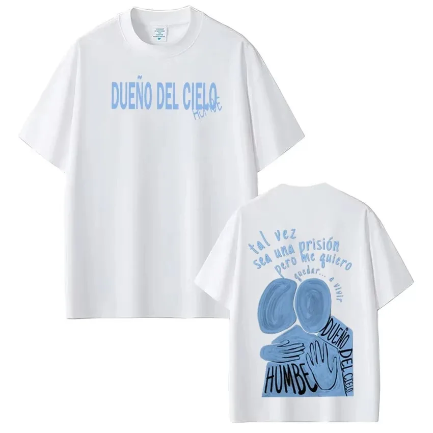 2026 Dueno Del Cielo Tour Singer Humbe Print Tees Men Women Fashion T Shirt Summer Cotton High Quality Fashion Casual T-shirts