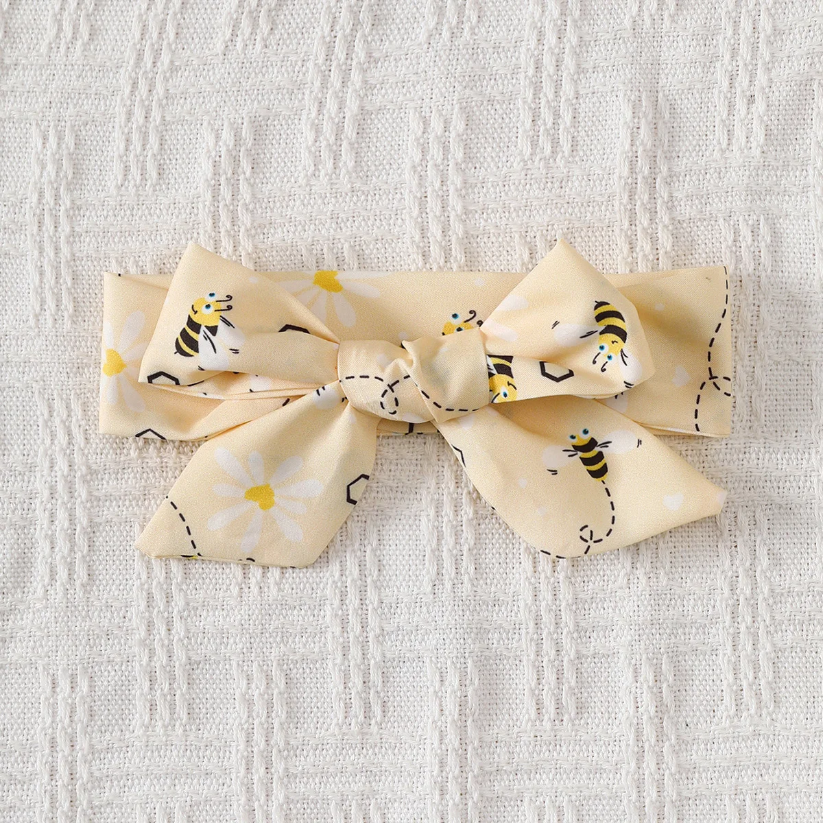 Baby Girl Summer Dress Cute Little Bee Ruffled Suspender Dress and Headband 2-Piece Set for 0-3 Year Old Baby Girl Casual Dress