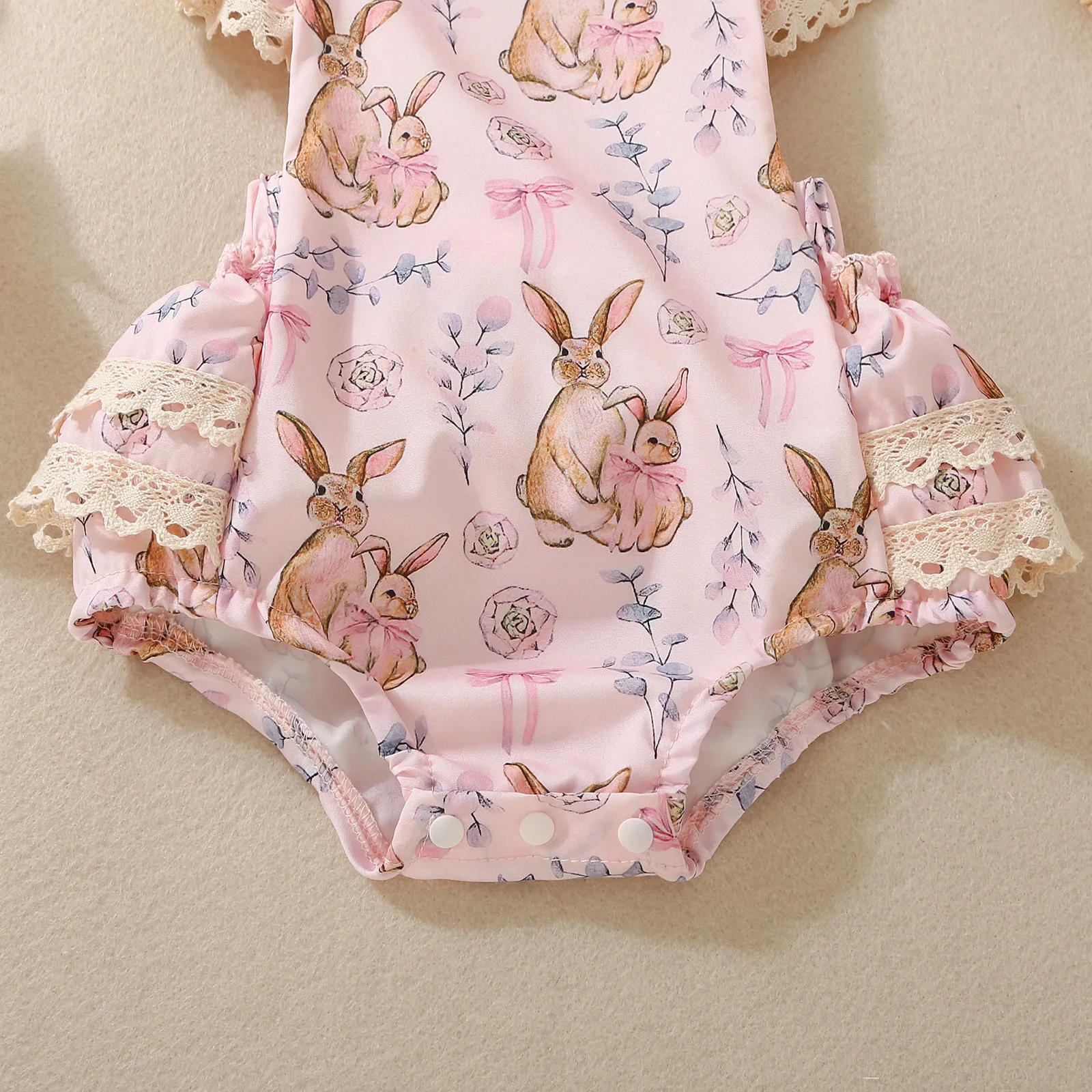 Summer female infants hot-selling cute rabbit flower print triangular jersey skirt + bow headgear two-piece set