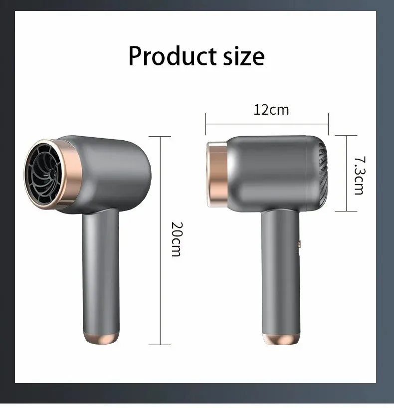 Hair Dryer Charging Portable USB Rechargeable Hairdryer High-Power Home Quick-Dry Hair Salon Travel Blow Dryer