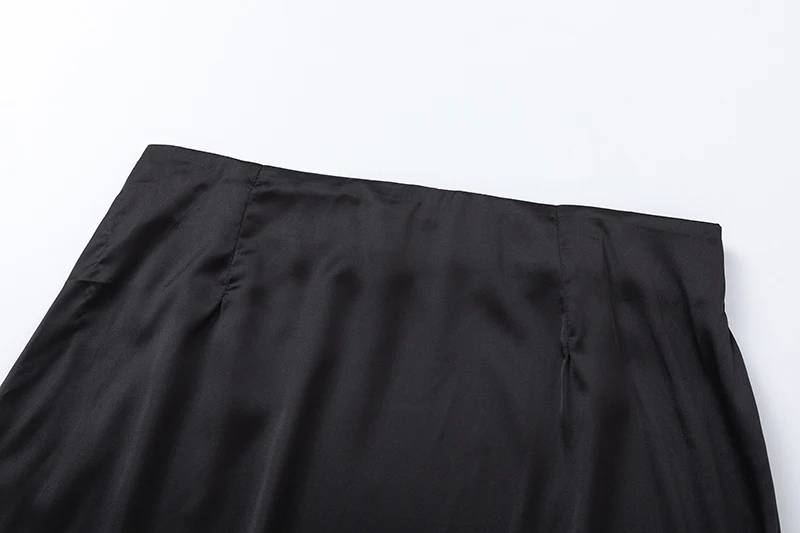 Women's Simulated Silk Satin Half Skirt Casual European American Style Wrap Buttocks Skirt for Cross-Border Fashion