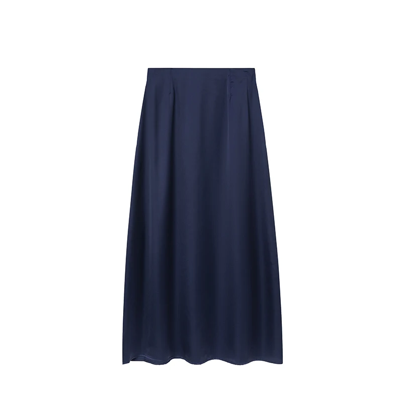 Women's Simulated Silk Satin Half Skirt Casual European American Style Wrap Buttocks Skirt for Cross-Border Fashion