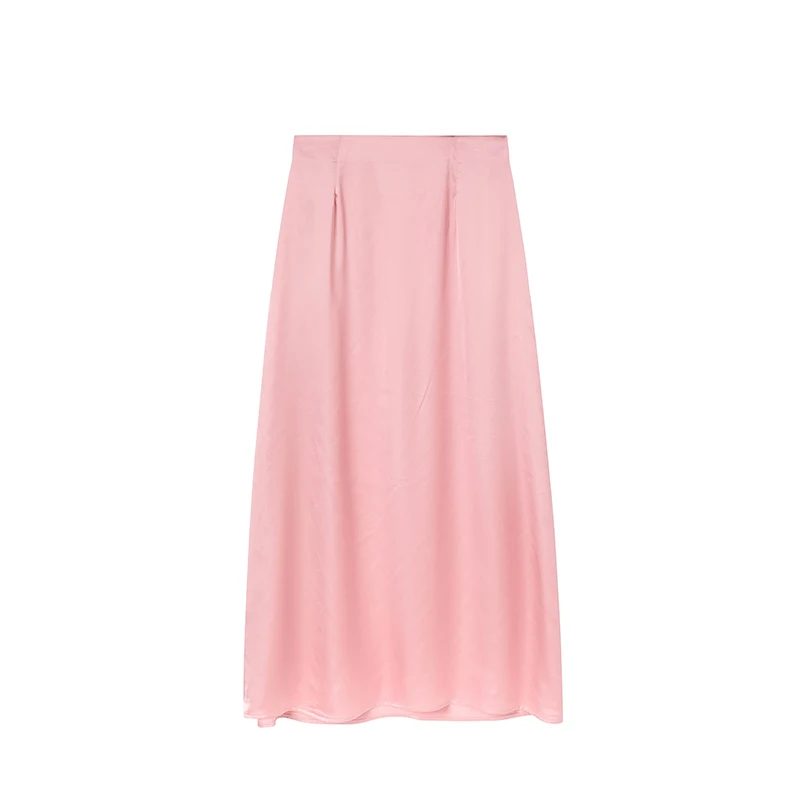 Women's Simulated Silk Satin Half Skirt Casual European American Style Wrap Buttocks Skirt for Cross-Border Fashion