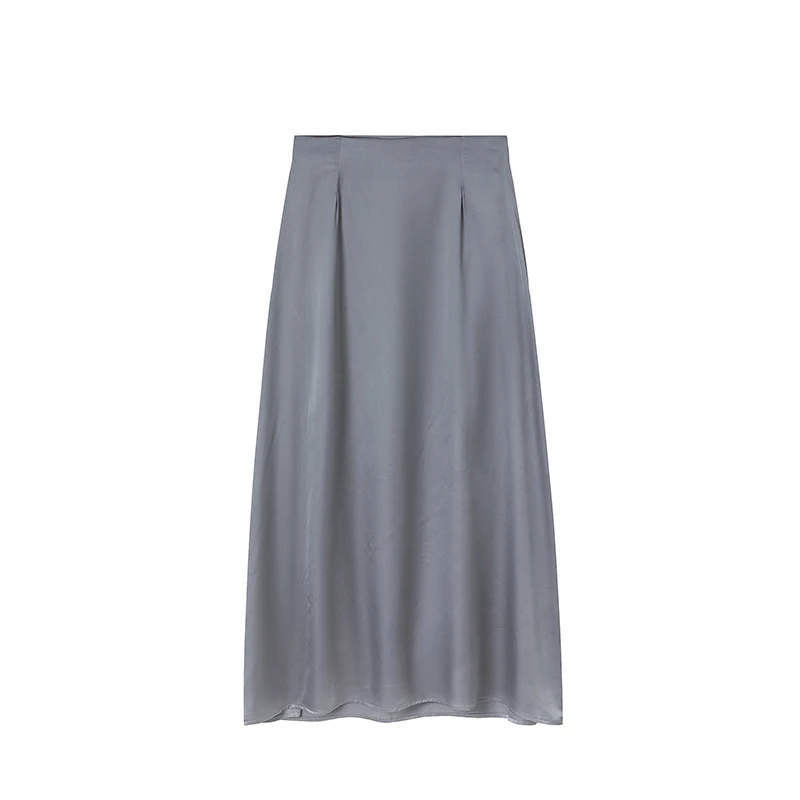 Women's Simulated Silk Satin Half Skirt Casual European American Style Wrap Buttocks Skirt for Cross-Border Fashion