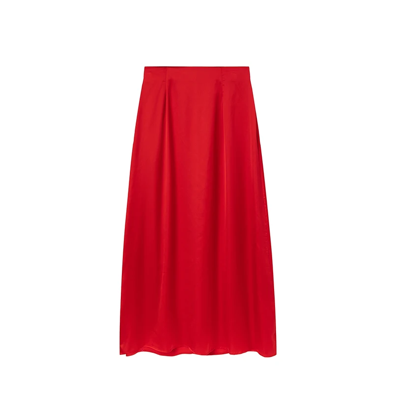 Women's Simulated Silk Satin Half Skirt Casual European American Style Wrap Buttocks Skirt for Cross-Border Fashion