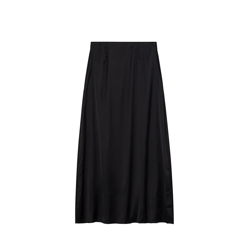 Women's Simulated Silk Satin Half Skirt Casual European American Style Wrap Buttocks Skirt for Cross-Border Fashion
