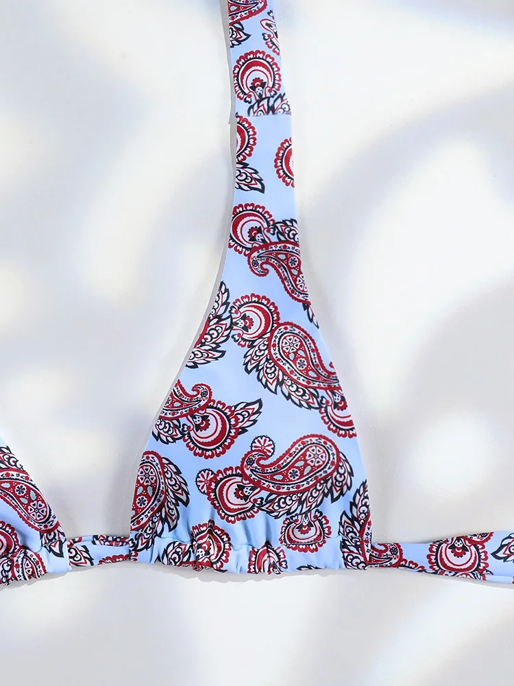 2026 Sexy Folds Bikini Set Print Micro Bikinis Women Swimsuit Female Triangle Swimwear Beach Wear Bathing Suit