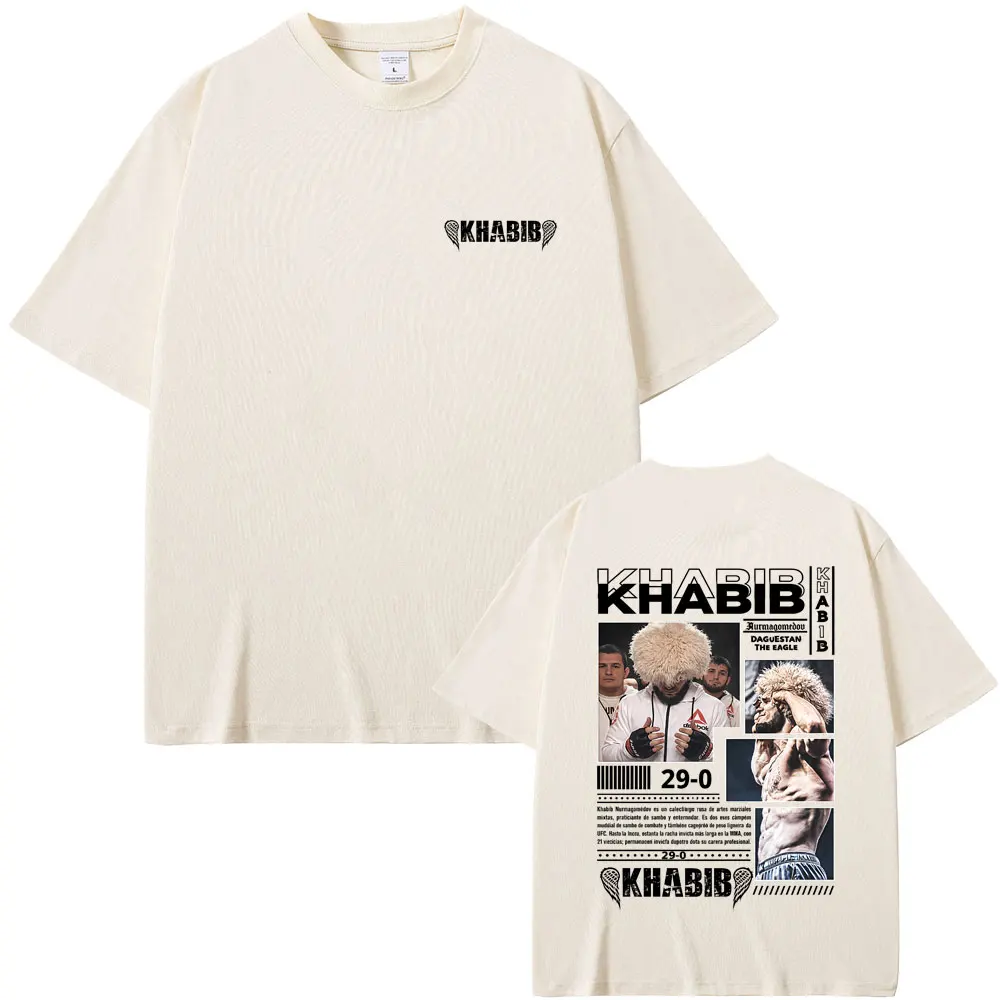 Khabib Graphic T Shirt Boxing Vintage Short Sleeve Oversized T-shirt Men Women Casual Pure Cotton T-shirts Male Gym Streetwear