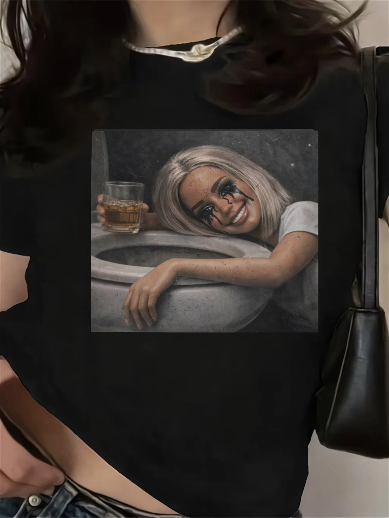 Funny Doll Face Y2K Graphic T Shirt Women Men Cotton Tee Summer Spring Oversized Tops ironic humor weirdcor Sarcastic Hilarious