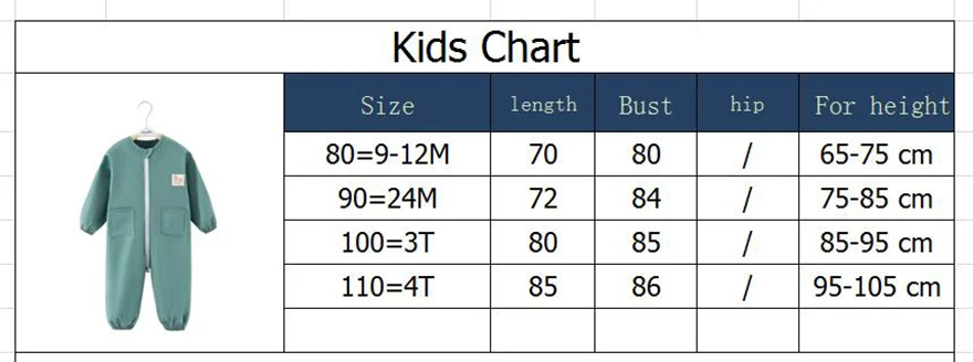 Baby Overall Suit Thin Anti-Dirt Crawling Art Drawing Clothes with Three Zippers Loose Outdoor Coverall for Kids 1-4 Years