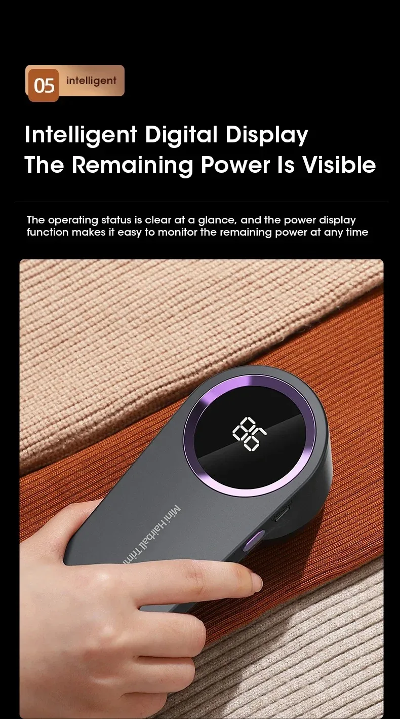Lint Remover Portable Electric Fuzz Pellet Remover for Clothing LED Display Rechargeable for Clothes Fabric Shaver Fluff Remover