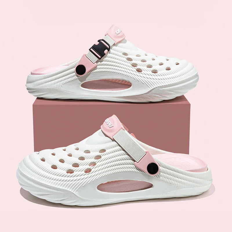Summer Non Slip Platform Clogs Sandals Men Couple Soft Sole Breathable Beach Slippers Woman Comfortable Slin On Sport Slippers