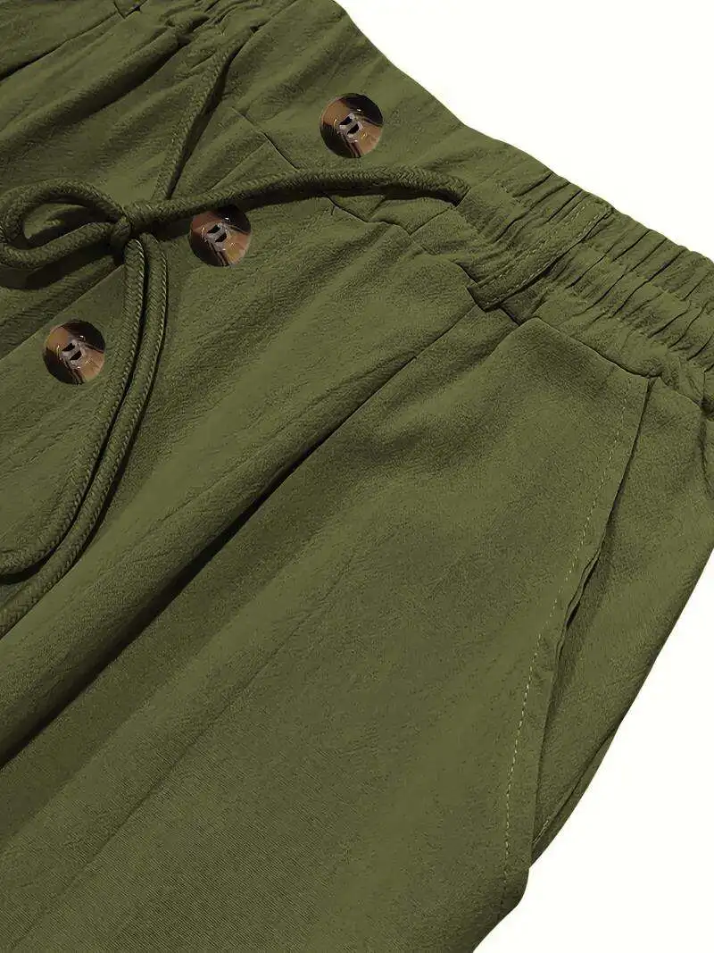 New Men's Cotton and Linen Casual Breathable Pants, Fashionable Street Sport Pants, Beach and Outdoor Loose Straight Pants