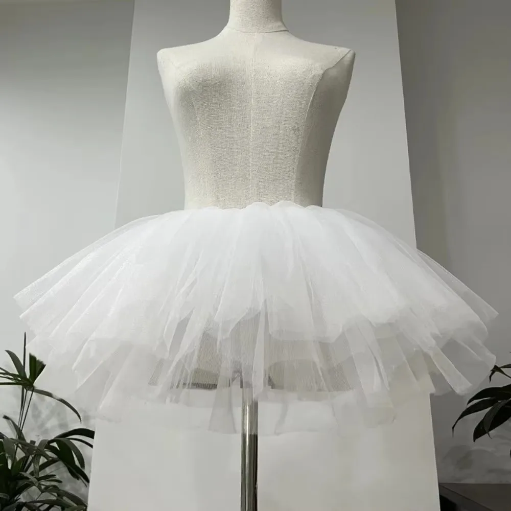 New Puffy Lolita Underskirt 4 Layers White Black Tutu Dress Cosplay Costume Ballgown Petticoats Women